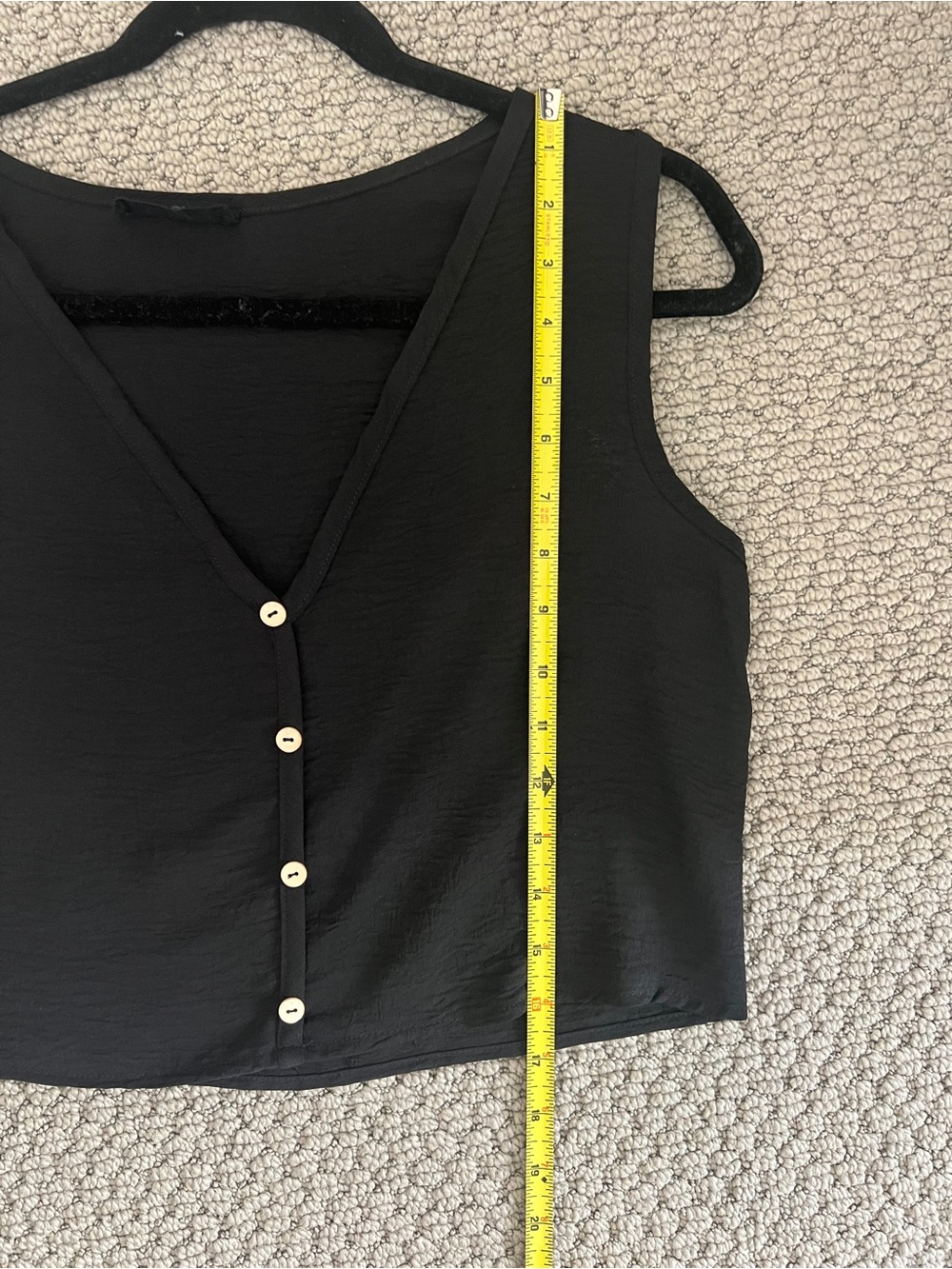 2-Piece Set: Sleeveless Button Tank & matching Flowy pants, black size medium - Picture 7 of 8